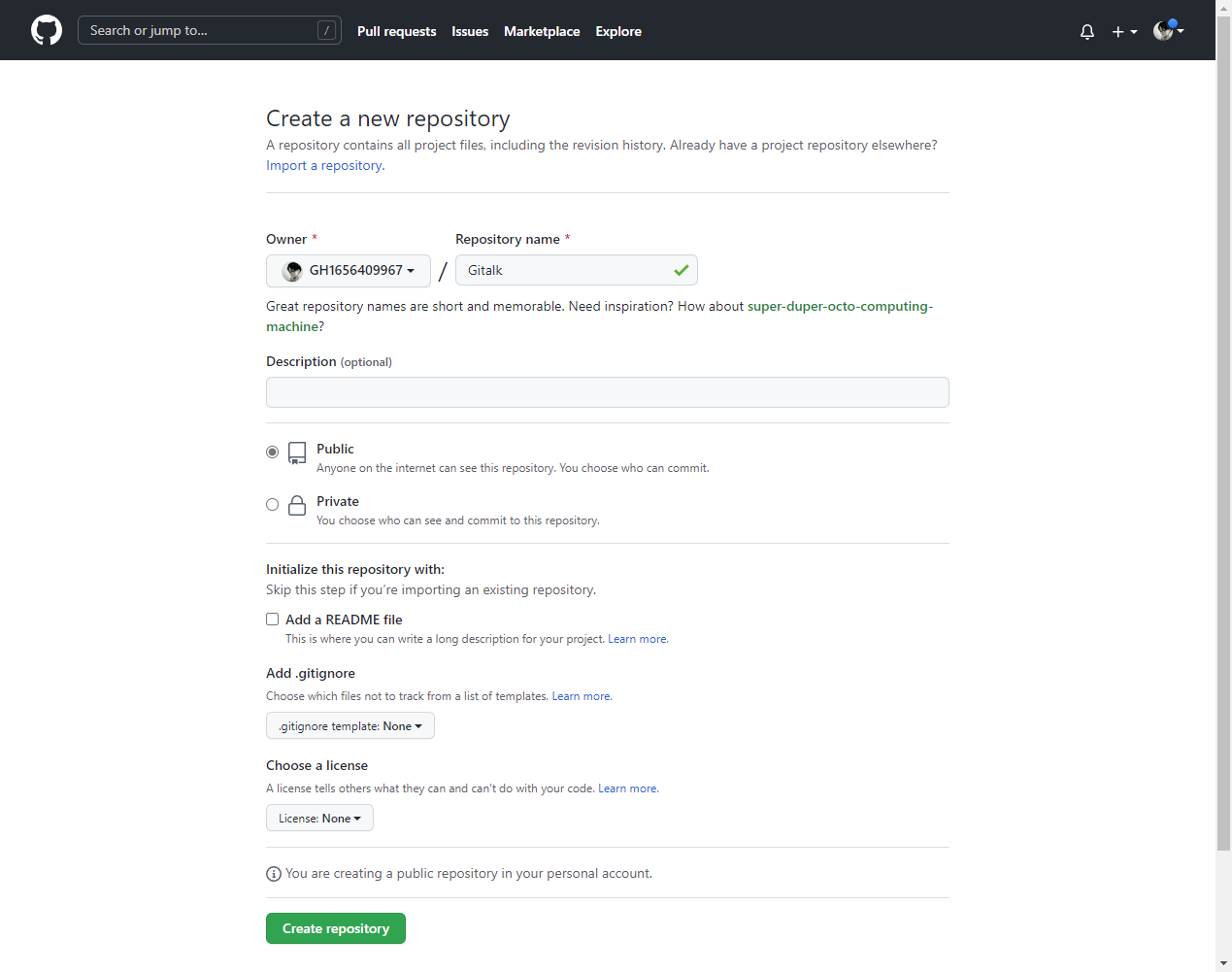 GitHub创建仓库